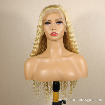 10A High Quality Wholesale 613 Deep Wave Full Lace Wig Brazilian 613 Virgin Hair Wig Deep Wave 613 Lace Frontal Wig For Women